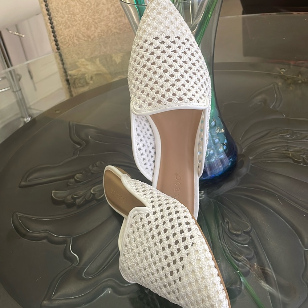 Bamboo Diary-18 White Mule Slip-on Shoes